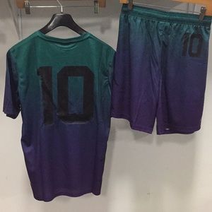 NWT 2 Pc set KAPPA KALCIO green violet graphic L